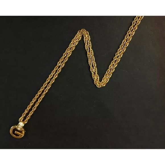 Givenchy gold and crystal G logo necklace - Picture 2 of 8
